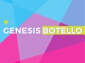 colorful geometric flyer for Genesis Botello's exhibition
