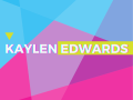 colorful geometric flyer for Kaylen Edwards exhibition page