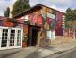 flower shop in downtown Santa Rosa entirely covered in colorful mural
