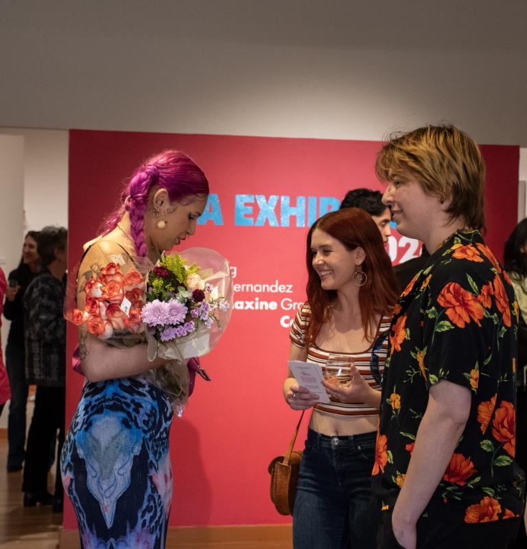 Students at art gallery