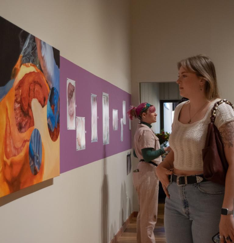 People looking at exhibitions